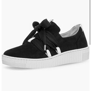 Gabor Black and White Platform Sneakers